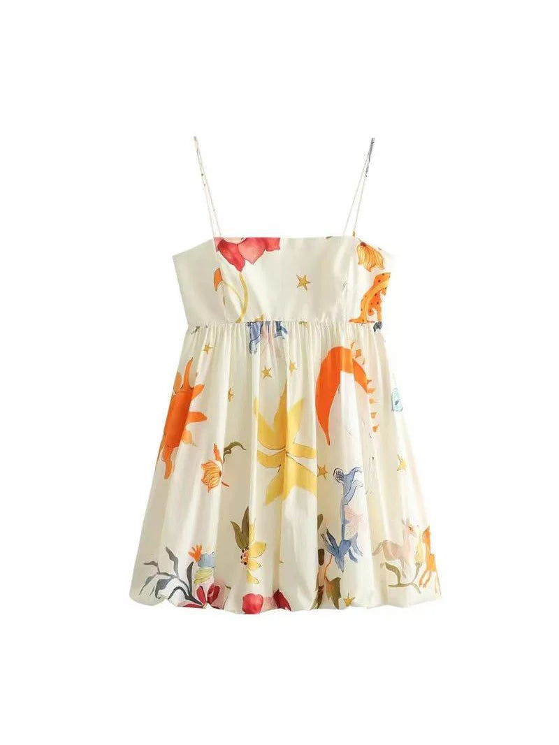 Sophie Spagetti Strap Floral Short Dress