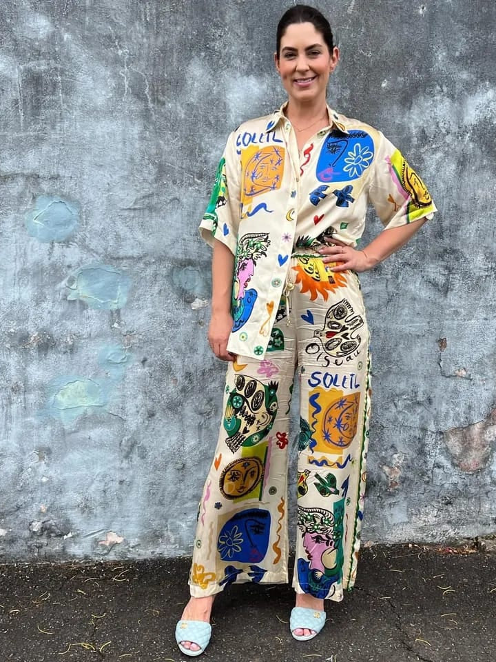 Casual Graffiti Printed Co-ord Set