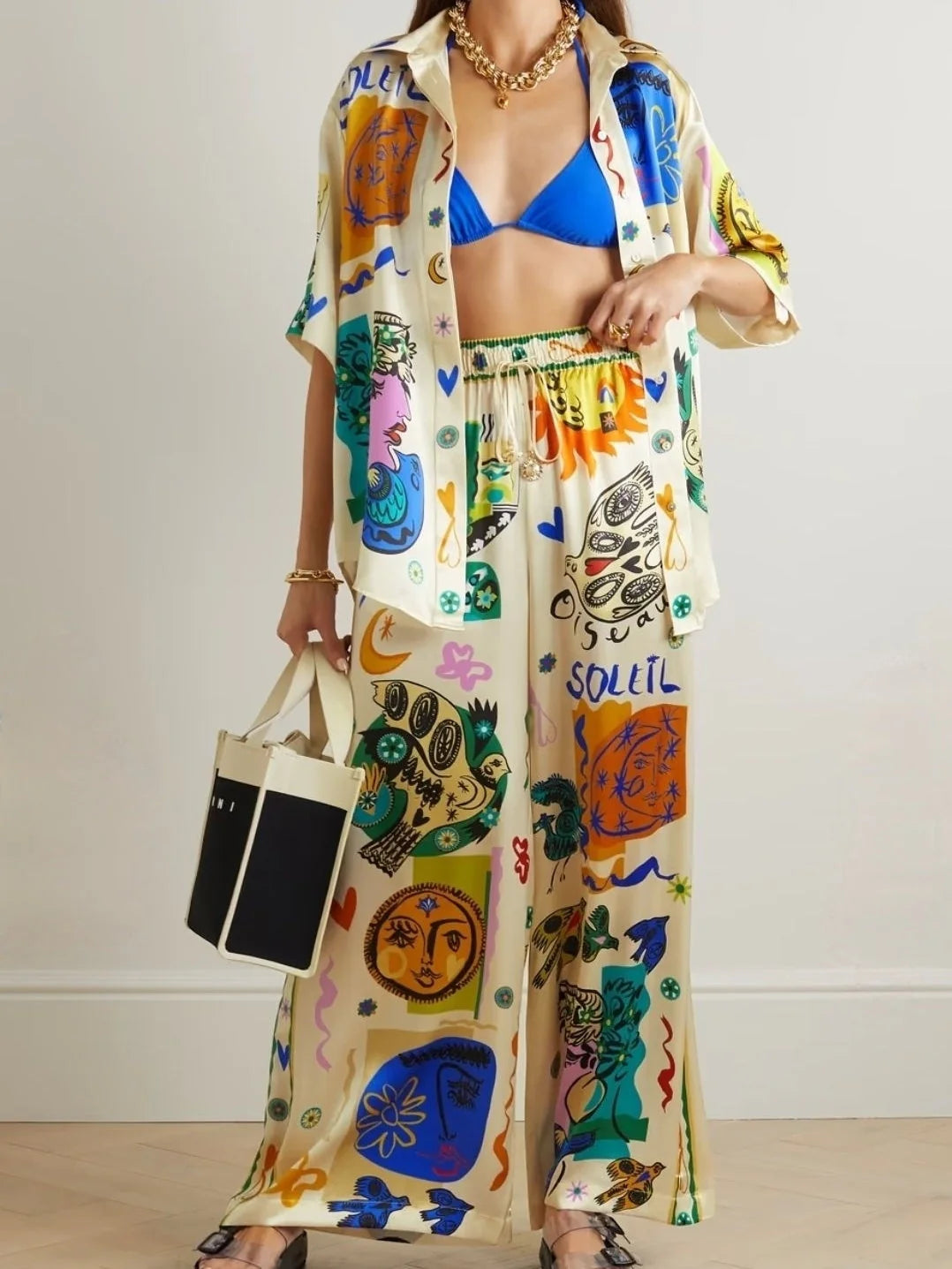 Casual Graffiti Printed Co-ord Set