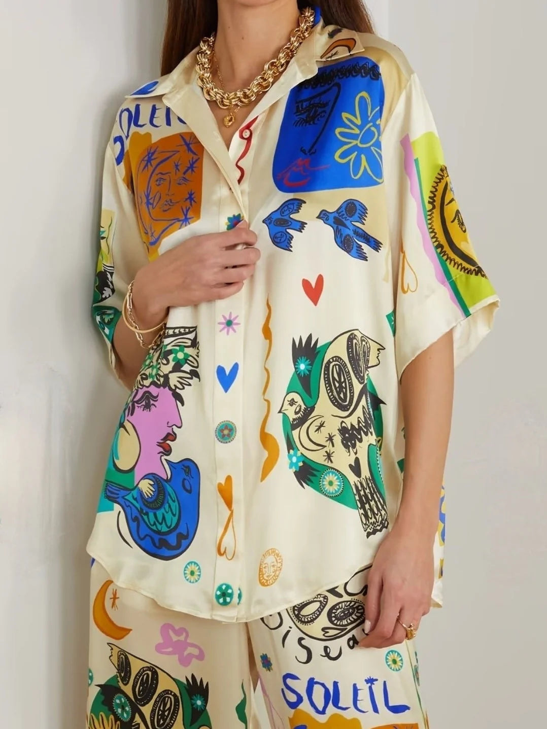 Casual Graffiti Printed Co-ord Set