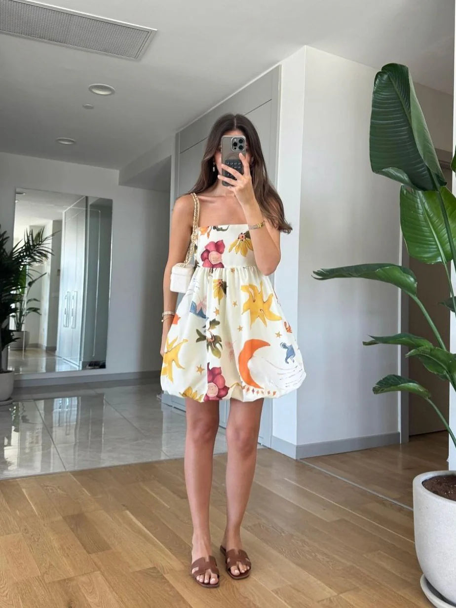 Sophie Spagetti Strap Floral Short Dress