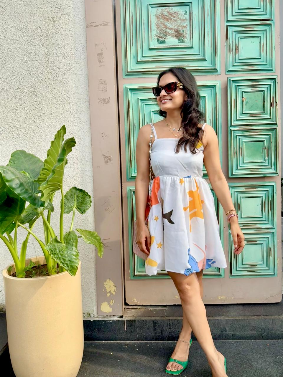Sophie Spagetti Strap Floral Short Dress