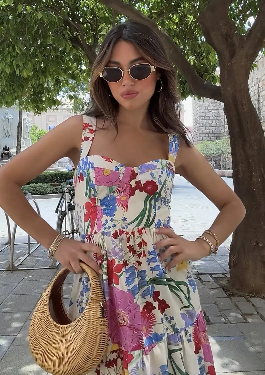 CRUZ ELEGANT FLORAL PRINT DRESS